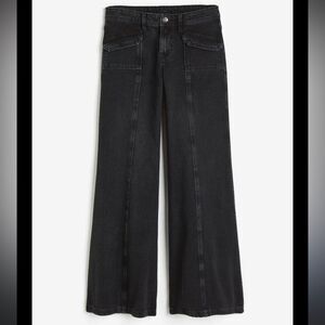H&M divided 4 26 black wide leg flare mid to low rise jeans Y2K trendy